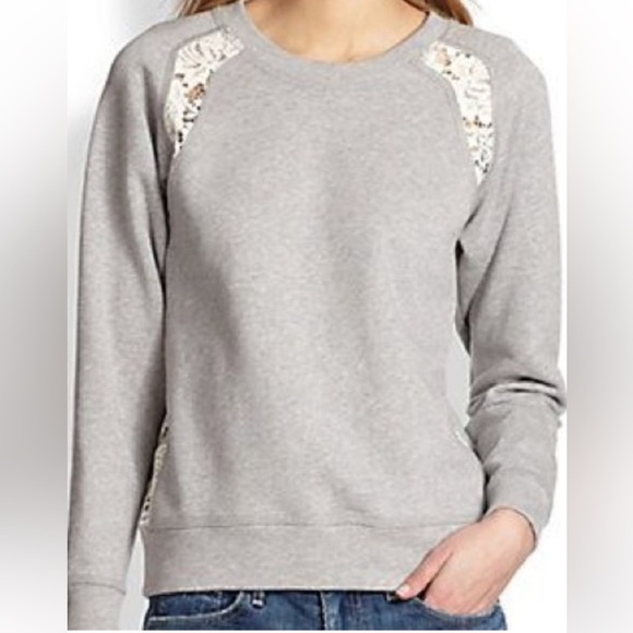 Rebecca Taylor Lace Detail Sweatshirt - Picture 1 of 7